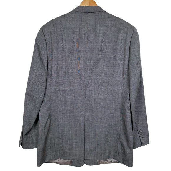 Hart Schaffner & Marx Berk’s Norwin Crosshatch Lined Sports Coat Blazer Gray 44R - Picture 2 of 13